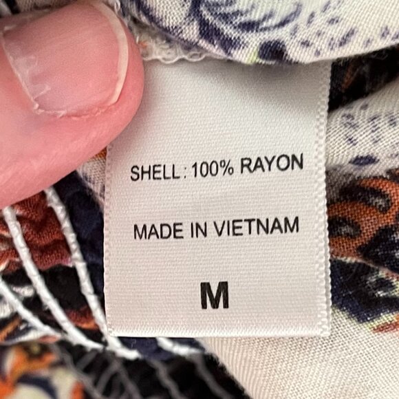 Babeau Multicolour Boho Ikat Print Flowy Wide-Leg Pants, Size Medium - Picture 7 of 10